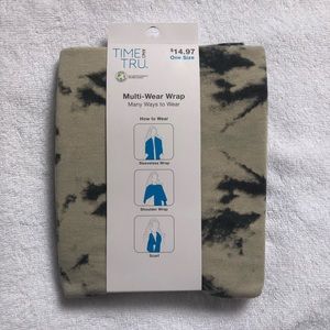 🌺🌼 Time and Tru Women’s Grey Tye-Dye Multi Wear Wrap